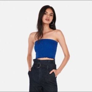 Express Cobalt Smocked Tube top